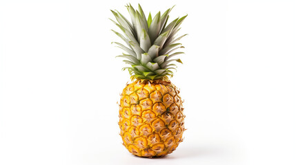 Pineapple photo on white background Fresh fruits isolated Generative Ai