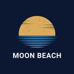 Moon beach logo concept design ideas 