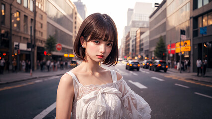 ドレスを着た女性