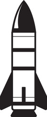 Vector black and white rocket illustration