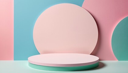 Pastel Pink Podium: A Blank Canvas for Display