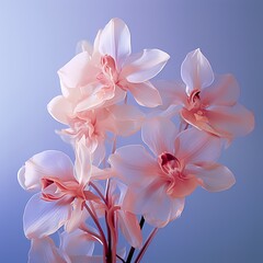 photogram of pink and white orchid