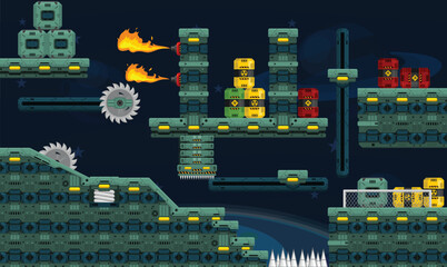 Space Station 2D Video Game Tile Set