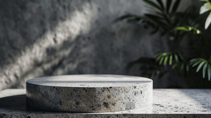 Mock up granite podium and background for promote new product and packaging. Created using generative AI.
