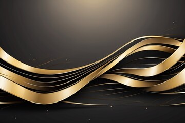 Abstract background of luxury gold lines brochure poster background