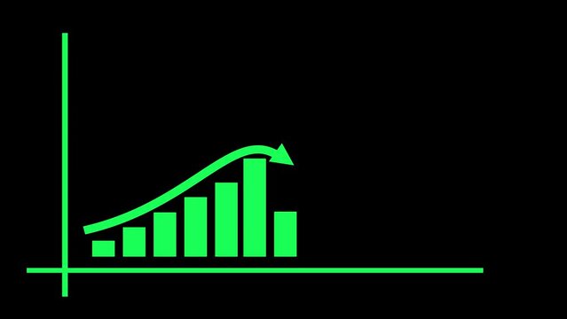 Business Graph up to down animation. Animation bar chart graph with growing business. Video footage. abstract business graph icon animation