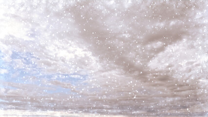 beautiful snowy weather on clouds on sky background - photo of nature
