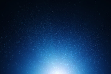 Beautiful small glowing dots on dark blue glowing light illustration background. Copy space.