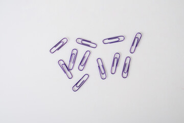 Colorful paper clip isolated on white background