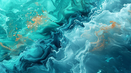 Tranquil Turquoise and Coral Reef Abstract Background