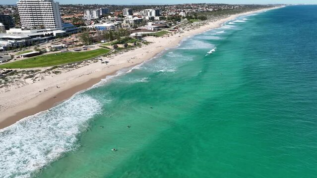 scarborough waves turquoise sea 4k drone footage australia perth