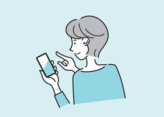 スマホを操作する女性