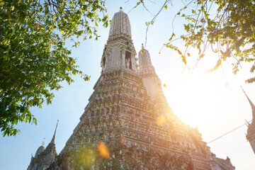 Wat Arun Temple at sunrise in bangkok