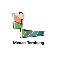 vector map City of Medan Tembung, element graphic illustration template design