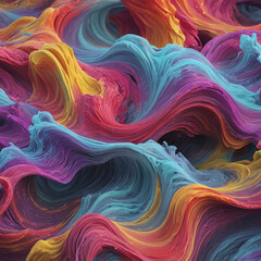 colorful wave cloud abstract, 3D twirl wavy full color cloud