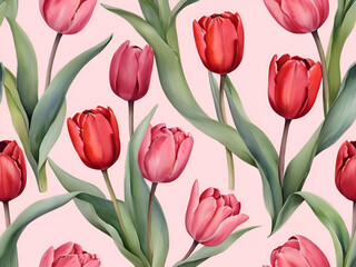 Fototapeta premium Beautiful red and pink tulips background jpg