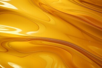 Photo of golden yellow oil water ripple - obrazy, fototapety, plakaty