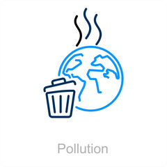 Pollution and environment icon concept