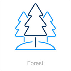 Forest and evergreen icon concept