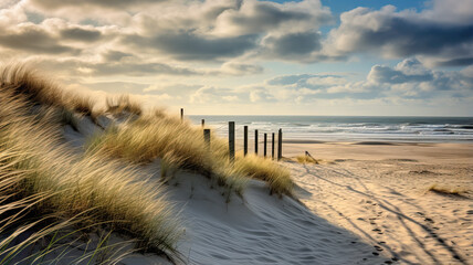 Dune beach at the North Sea coast, Sylt, Schleswig-Holstein, Germany - obrazy, fototapety, plakaty