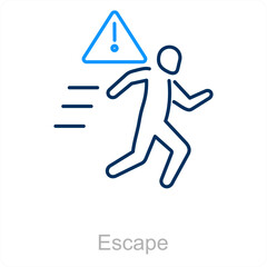 Escape and survive icon concept