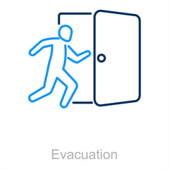 Evacuation and door icon concept