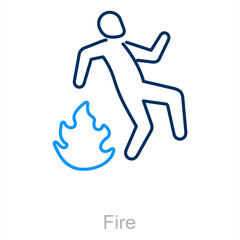 Fire and male icon concept