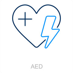 AED and trade icon concept