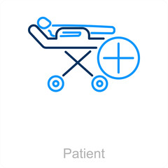 Patient and medical care icon concept