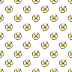 Seamless pattern with sun doodle for decorative print, wrapping paper, greeting cards, wallpaper and fabric