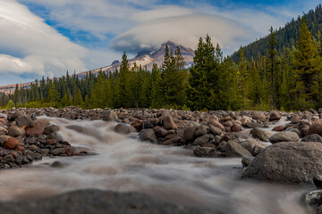 Mount Hood behind the clouds