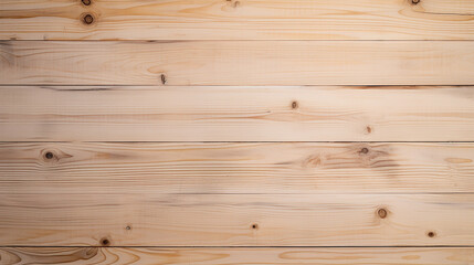 Fototapeta premium top view of empty beige wooden surface with copy space