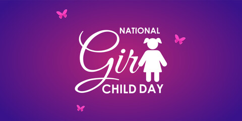 Vector illustration of National Girl Child Day social media feed template