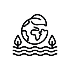 Black line icon for ecology