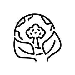 Black line icon for environment 