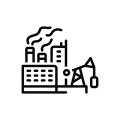 Black line icon for fossil fuel 