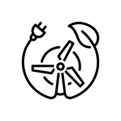 Black line icon for renewable energy 