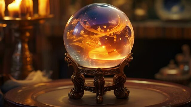 A crystal ball sits on an ornate stand its surface swirling with images of true love and happy couples. The alchemist uses it to aid in the creation of their potions searching for the perfect