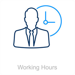 Working Hours and management icon concept