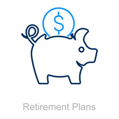 Retirement Plans and funds icon concept
