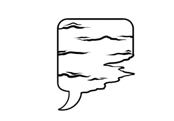 wood texture bubble chat line art illustration
