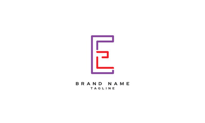 EE, Abstract initial monogram letter alphabet logo design
