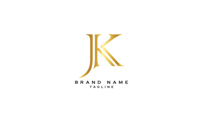 JK, KJ, Abstract initial monogram letter alphabet logo design
