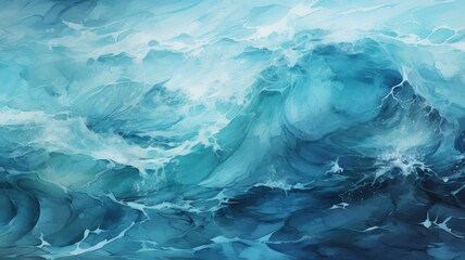 Illustration Frozen blue water in winter - obrazy, fototapety, plakaty