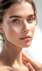 Naklejka premium close up portrait of a woman, Generative AI