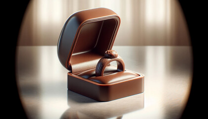 Valentine's Day art, Chocolate Engagement Ring in a Luxurious Presentation Box - 702051961