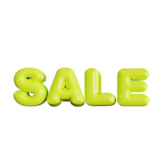 Sale 3D Rendering Green Lime Balloon Text Label