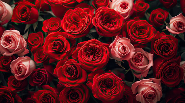 close up red roses background