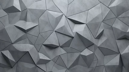 Fotobehang industrial concrete polygonal geometric wall © PNG