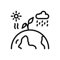 Black line icon for climate 